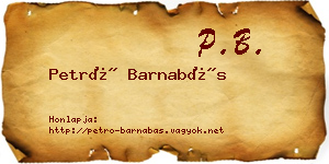 Petró Barnabás névjegykártya