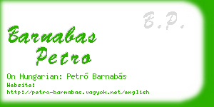 barnabas petro business card