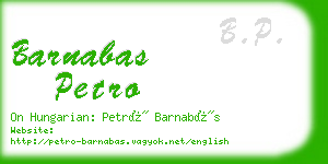 barnabas petro business card